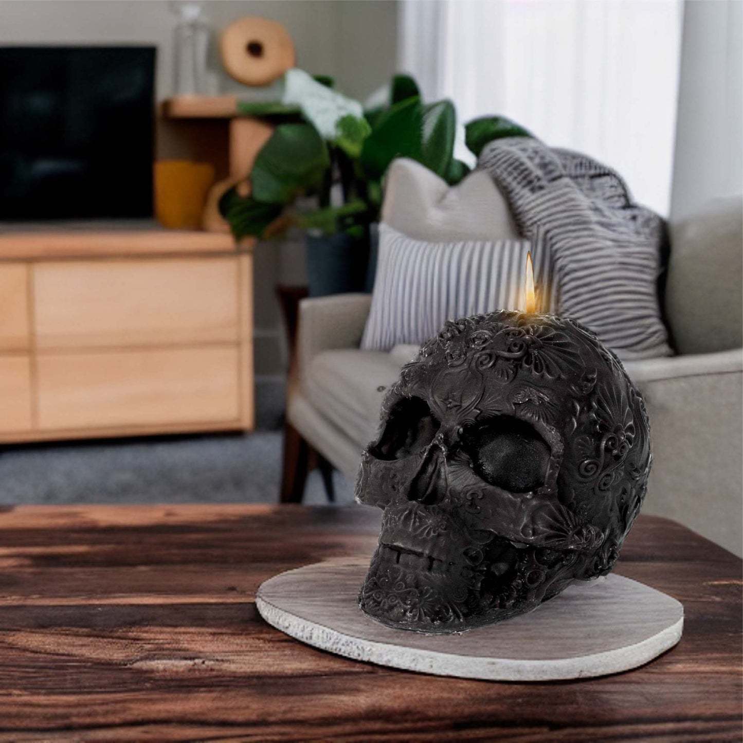 Deco Skull Candle